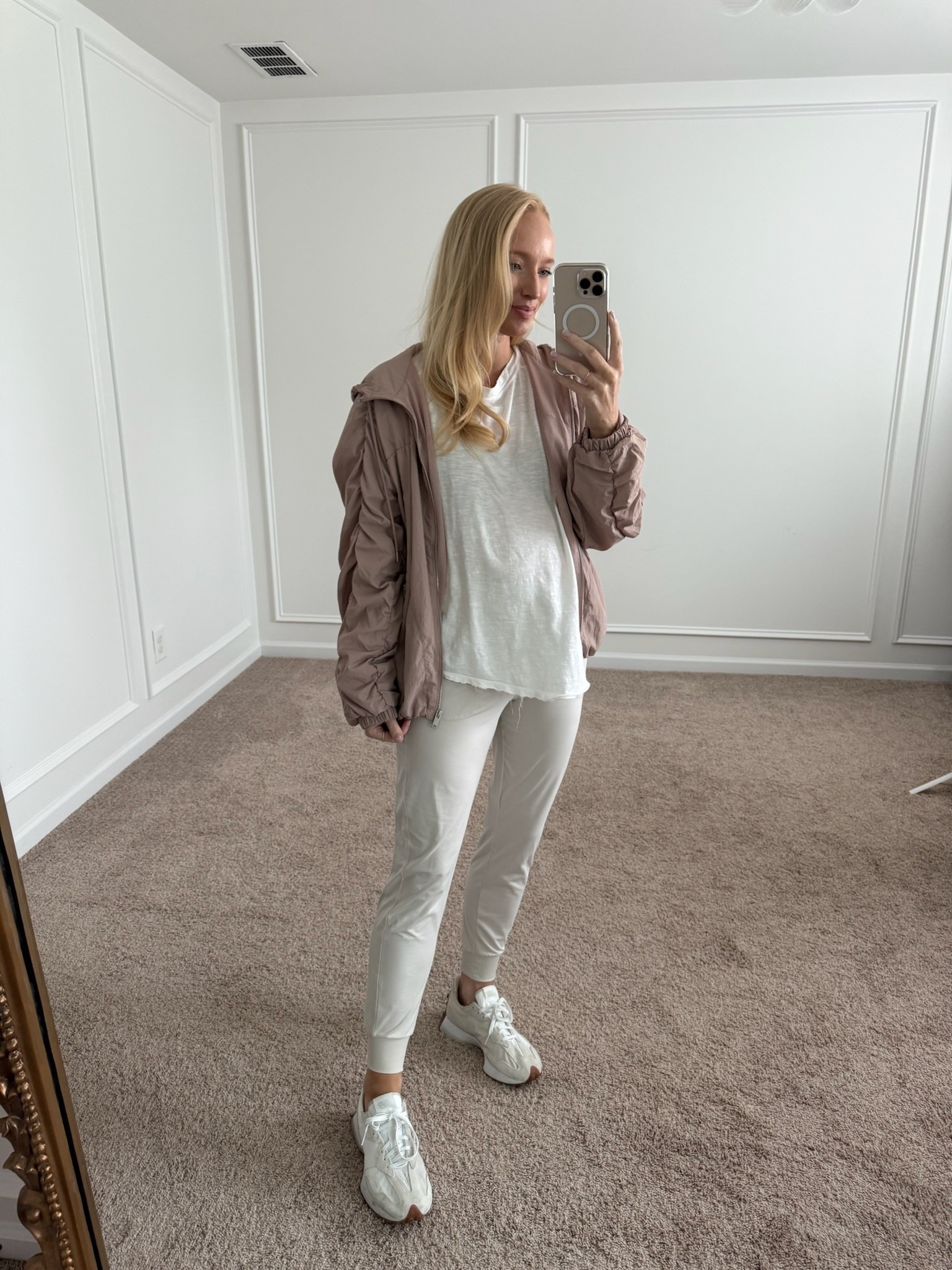 Cute and comfy athleisure in the Nordstrom anniversary sale! Wearing size medium for the bump. New balance sneakers run tts. Nsale finds // athleisure // activewear // athleticwear // bump friendly outfits // comfortable outfits 

#LTKBump #LTKSaleAlert #LTKActive