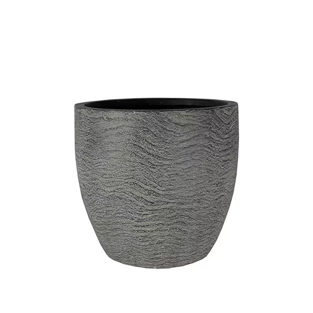 The HC Companies - HC Companies ANP17500 17.5 Inch Aspen Indoor Outdoor Round Planter Pot - Charcoal | Best Buy U.S.