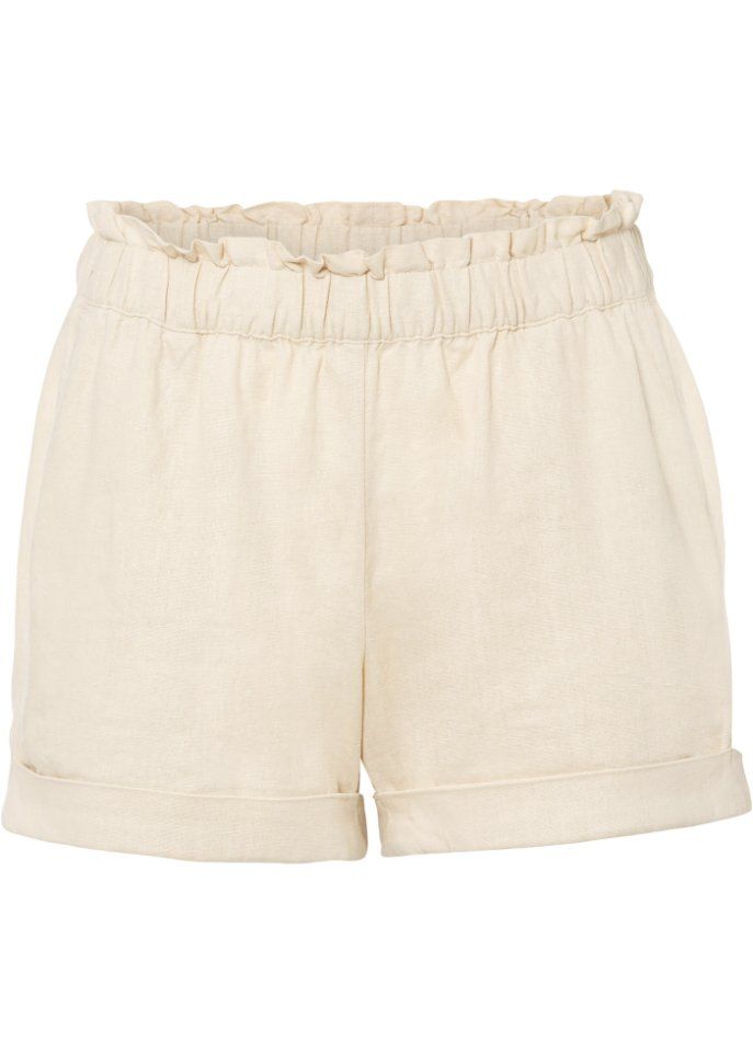 Kurze Shorts mit Gummibund und Taschen - beige - Damen | bonprix | Bonprix DE