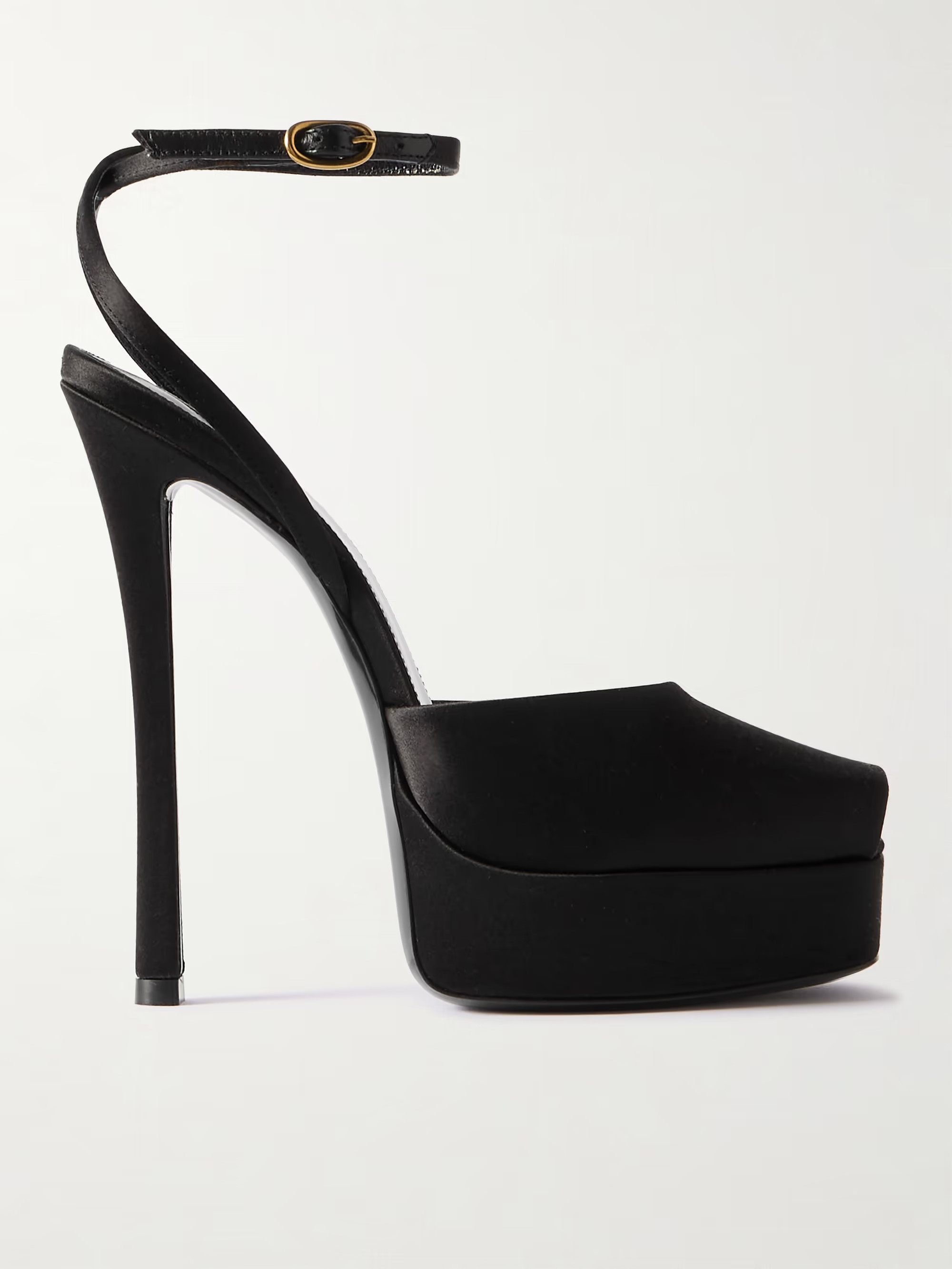 SAINT LAURENT's 'La Scandale' mules have dramatic high heels and chunky platforms that nod to sty... | NET-A-PORTER (US)