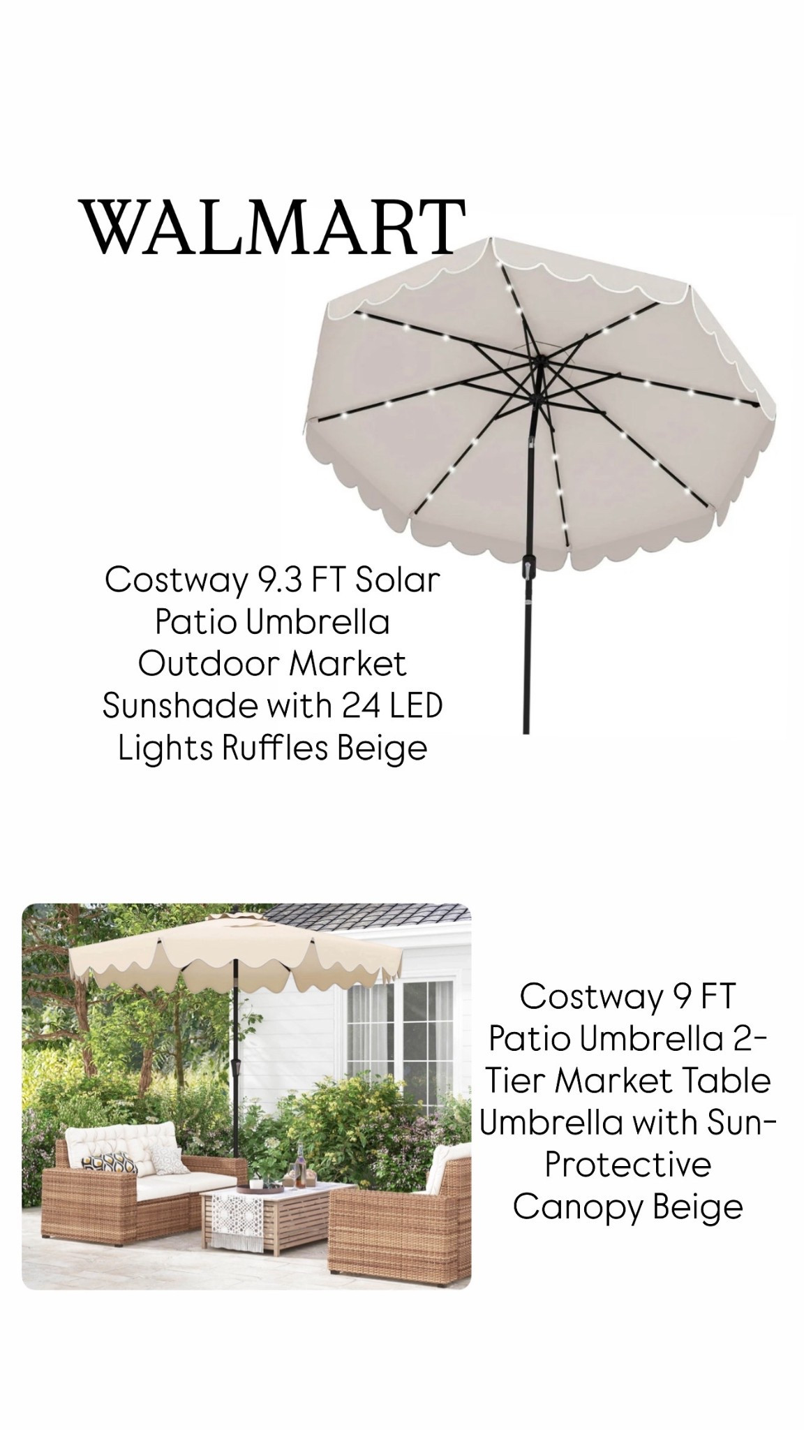 Costway 9 FT Patio Umbrella 2-Tier Market Table Umbrella with Sun-Protective Canopy Beige
Solar umbrella 


#LTKSaleAlert #LTKSeasonal #LTKHome