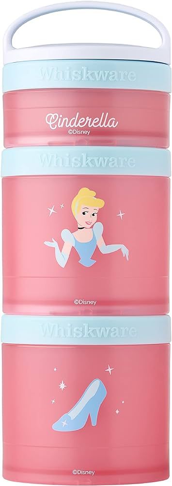 Whiskware Disney Stackable Snack Containers for Kids and Toddlers, 3 Stackable Snack Cups for Sch... | Amazon (US)