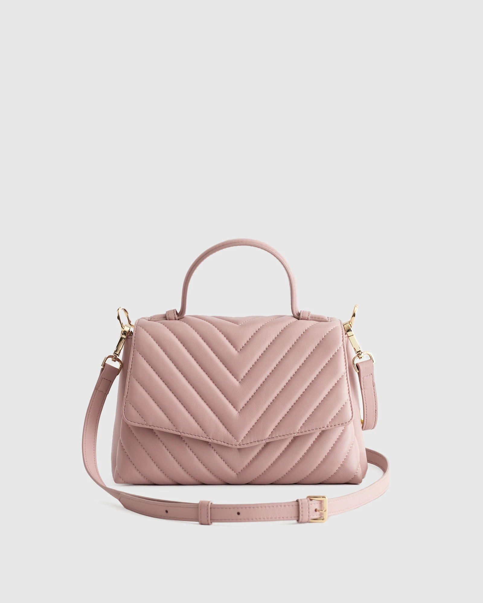 Italian Leather Quilted Top Handle Satchel | Quince