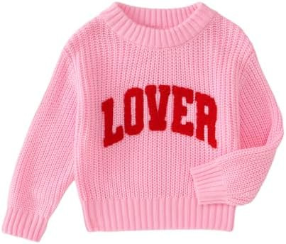 CM C&M WODRO Toddler Valentines Outfit Boy Girl Lover Embroidered Knit Sweater Kid Warm Crewneck ... | Amazon (US)