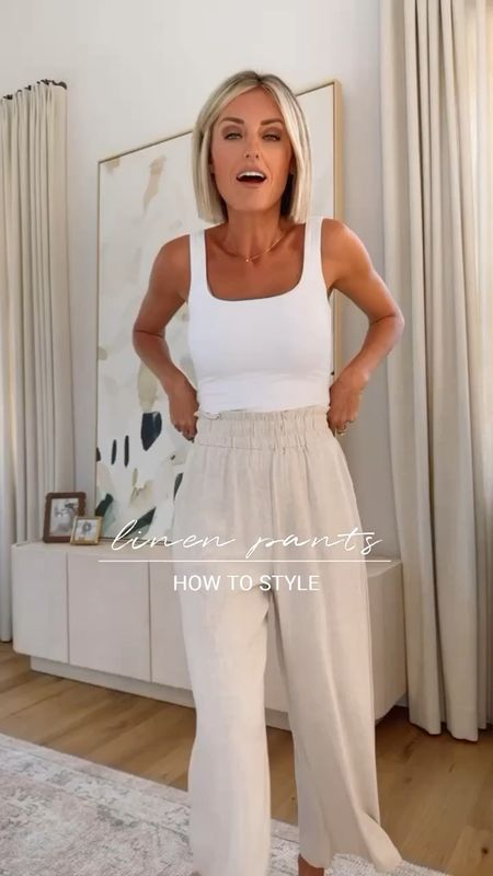 These linen pants are an Amazon find! They are such a good staple piece to have & can be styled so many ways! I’m wearing size small in the pants & extra small/0 in the tops! 

Loverly Grey, Amazon finds, linen pants, summer outfit ideas

#LTKSeasonal #LTKStyleTip