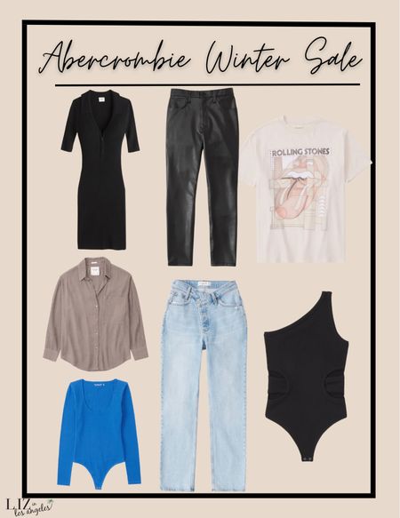 Abercrombie is having a massive winter sale and these basics are the perfect addition to any wardrobe.  These are great jeans, body suits and winter dresses.  I love a great graphic tee or vegan leather pair of pants.  They are great for a casual outfit or date outfit or even running errands outfit 

#LTKsalealert #LTKFind #LTKSeasonal