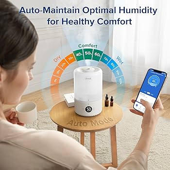 LEVOIT Smart Cool Mist Top Fill Humidifiers for Bedroom with Sensor, Auto Humidity Setting , APP ... | Amazon (US)