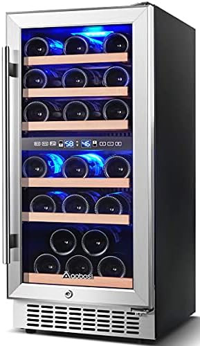 AAOBOSI Wine Cooler Refrigerator 15 inch Dual Zone Wine Fridge for 30 Bottles Built in or Freesta... | Amazon (US)