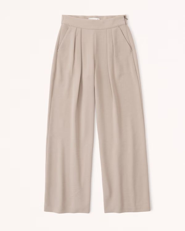 A&F Harper Tailored Premium Crepe Pant | Abercrombie & Fitch (US)