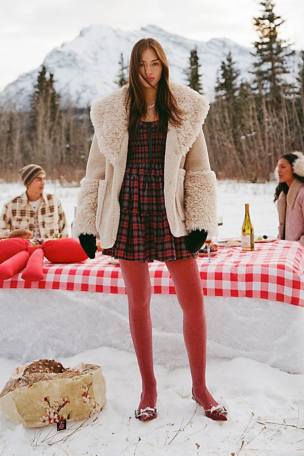 Kimchi Blue Juniper Plaid Ribbon Trim Mini Dress in Plaid, Women's at Urban Outfitters | Urban Outfitters (US and RoW)