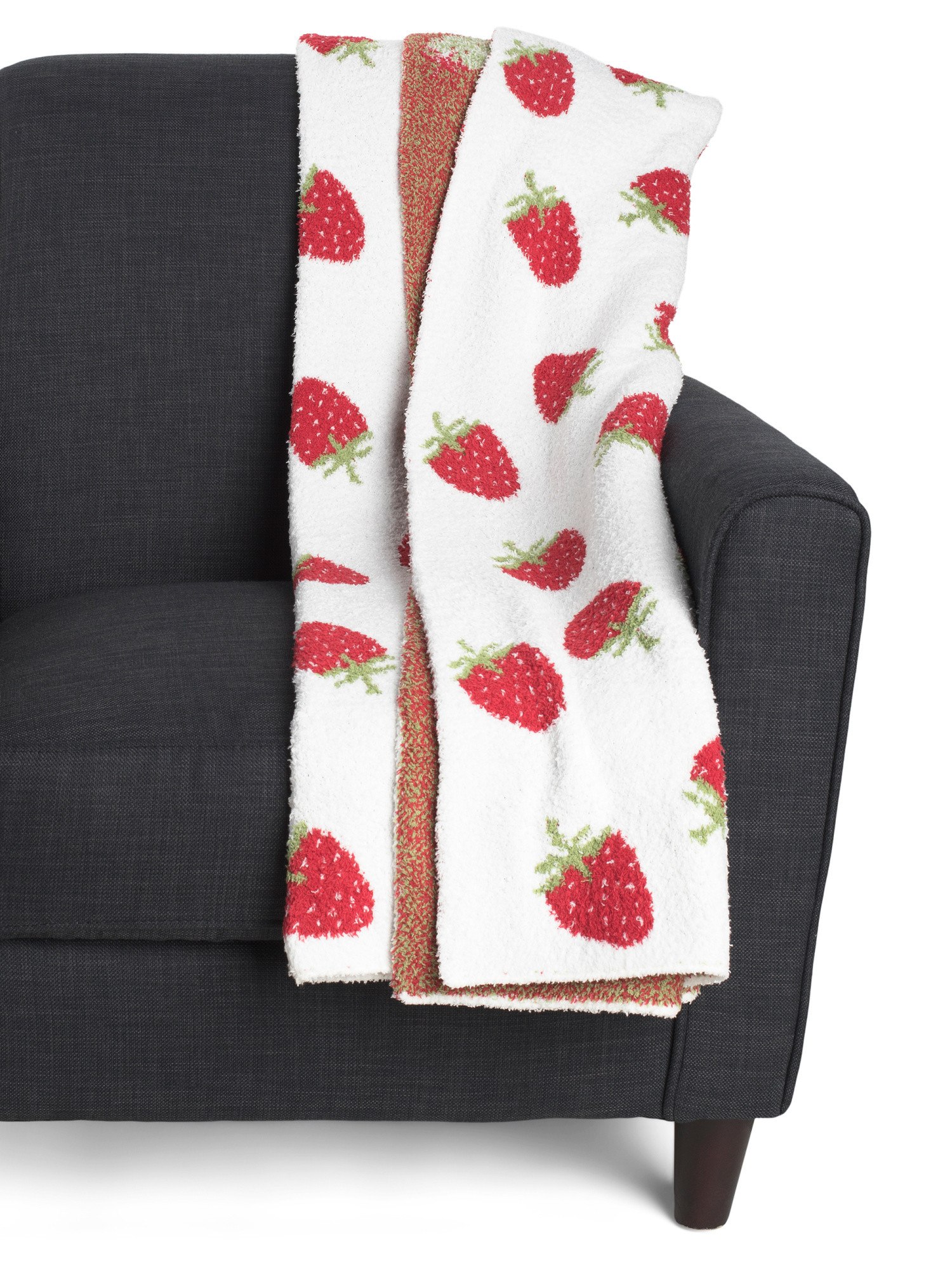 Feather Knit Strawberries Throw | TJ Maxx