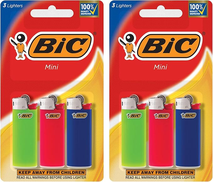 BIC Mini Lighter, Assorted Colors, 6-Pack (Packaging Varies) | Amazon (US)