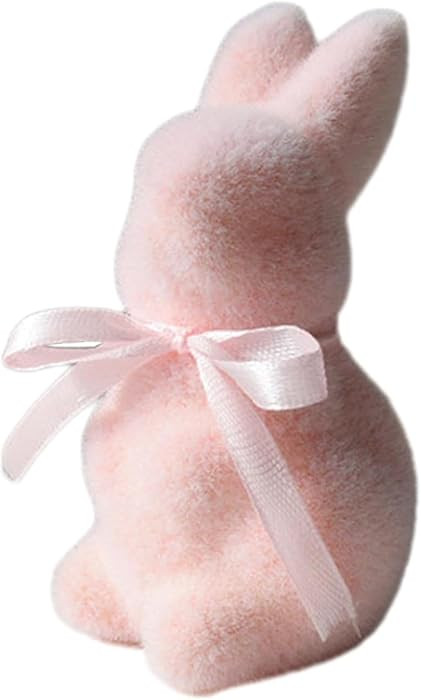 DACHUI Easter Moss Bunny Decorations Cute Easter Flocked Rabbit Decor Figurine Adorable Easter Ta... | Amazon (US)