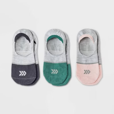 Women's Colorblock Lightweight 3pk Liner Athletic Socks - All in Motion™ Assorted Color 4-10 | Target