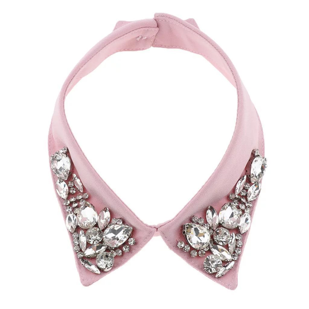 Womens Crystal Elegant Faux Rhinestone Fake False Collar Party Wear Necklace - Pink, as described... | Walmart (US)