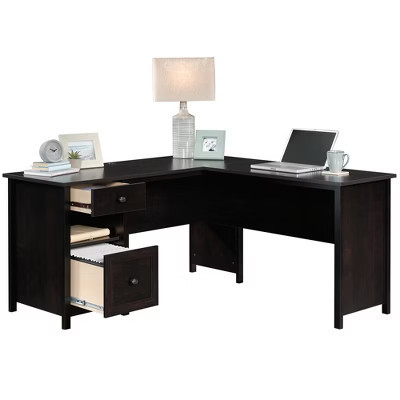 Engineered Wood L-Shaped Desk with File Drawer, Open Shelf, and Cable Management | Target