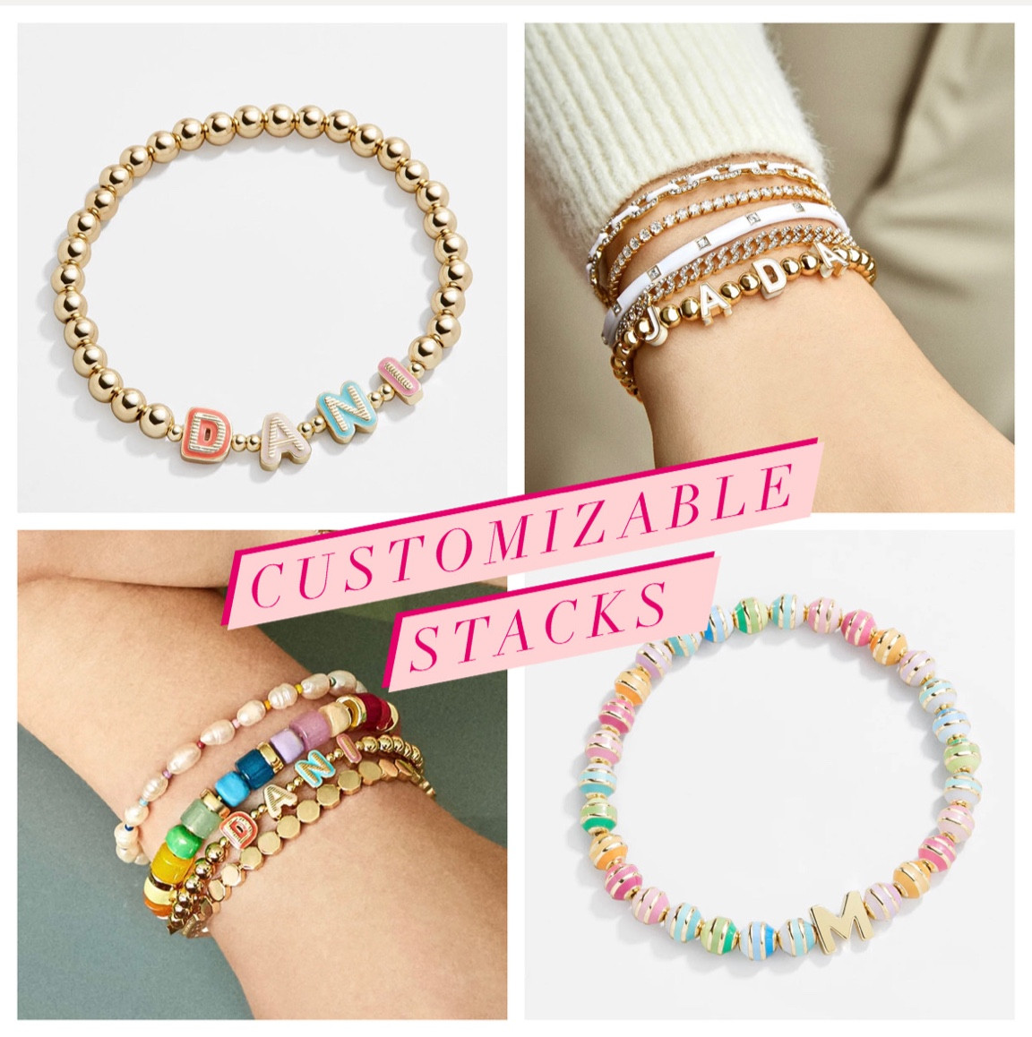 Bracelets. Customized. Customizable bracelet stacks. Disney bracelet. Name bracelet. Valentine’s Day gift idea. 

#LTKbeauty #LTKU #LTKGiftGuide