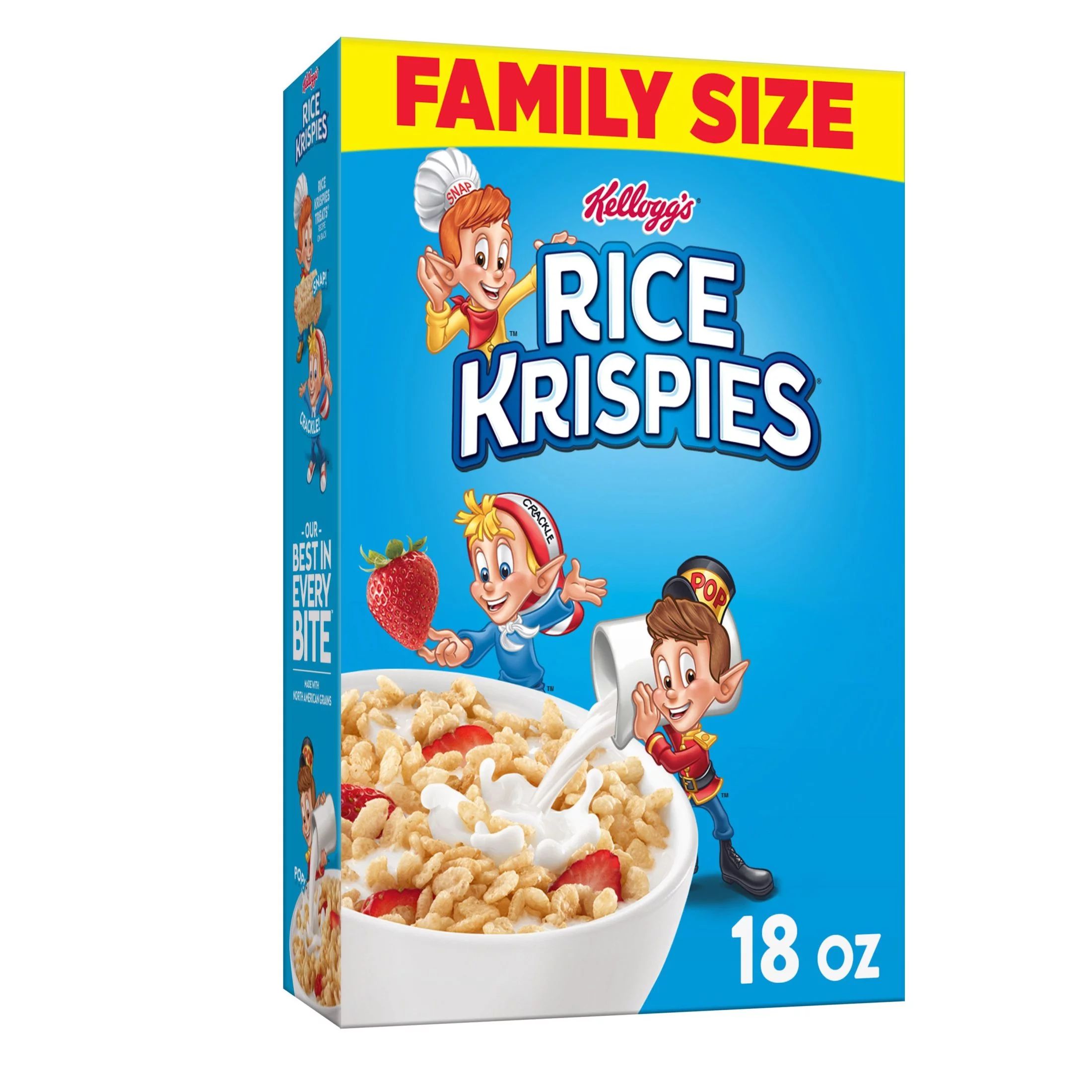 Kellogg's Rice Krispies Cold Breakfast Cereal, Original, 18 Oz, Box | Walmart (US)