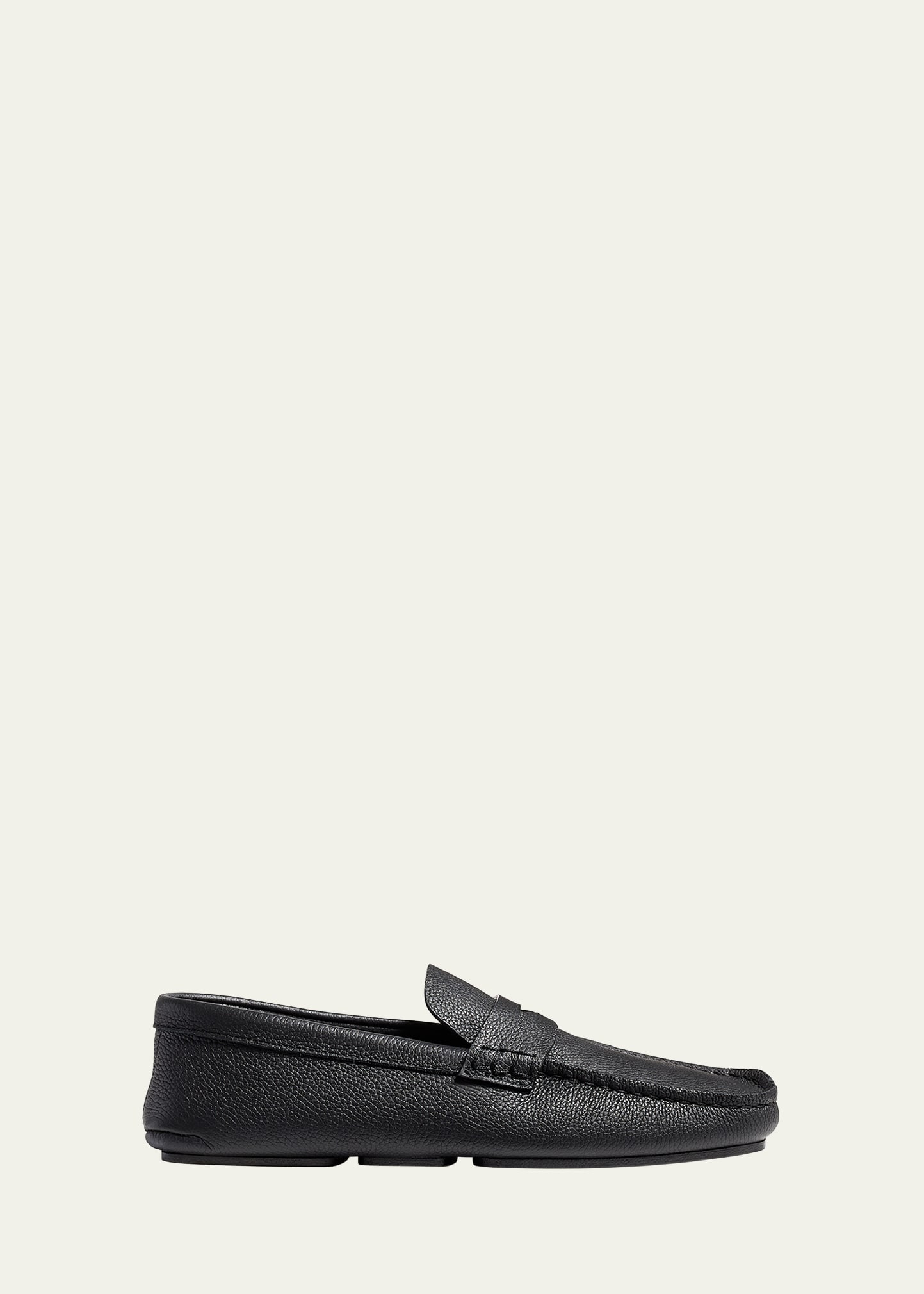 Khaite Billy Grained Leather Moc-Toe Penny Loafers | Bergdorf Goodman