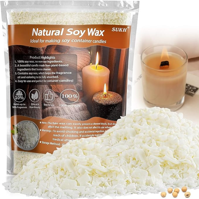 Sukh Soy Wax for Candle Making - Natural Soy Wax Flakes Pure Cera para Velas Candle Making No add... | Amazon (US)