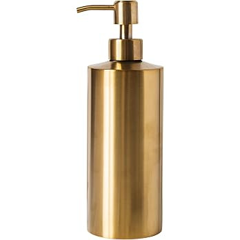 Brass Round Stainless Steel Soap Dispenser, 15 oz | Amazon (US)