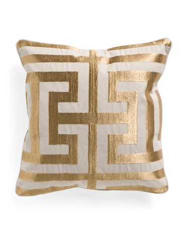 Linen 22x22 Linen Pillow With Embroidery | TJ Maxx