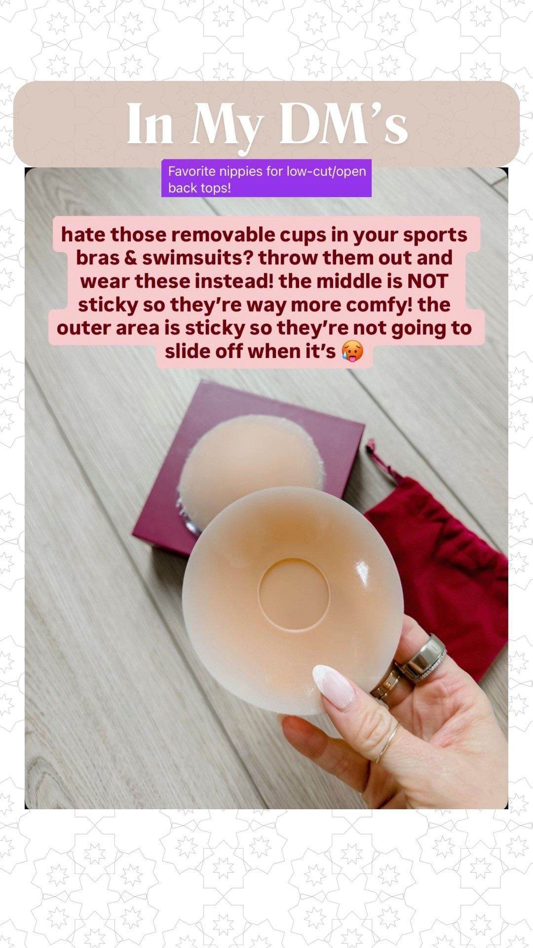 These are my go to for no-bra tops and dresses! They stay all day and are reusable! 

#LTKselfcare #LTKgrwm #LTKootd