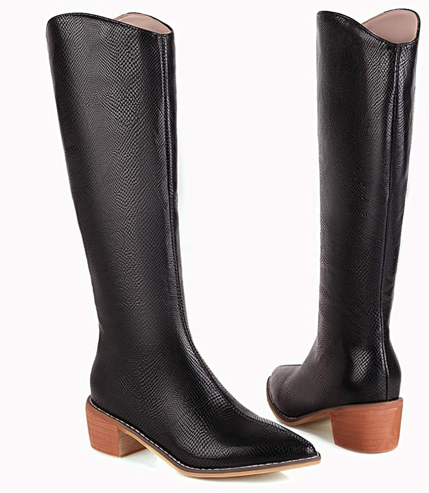 Skapee Size 34-46EU Mid Heels Western Boots Ankle High | Amazon (US)