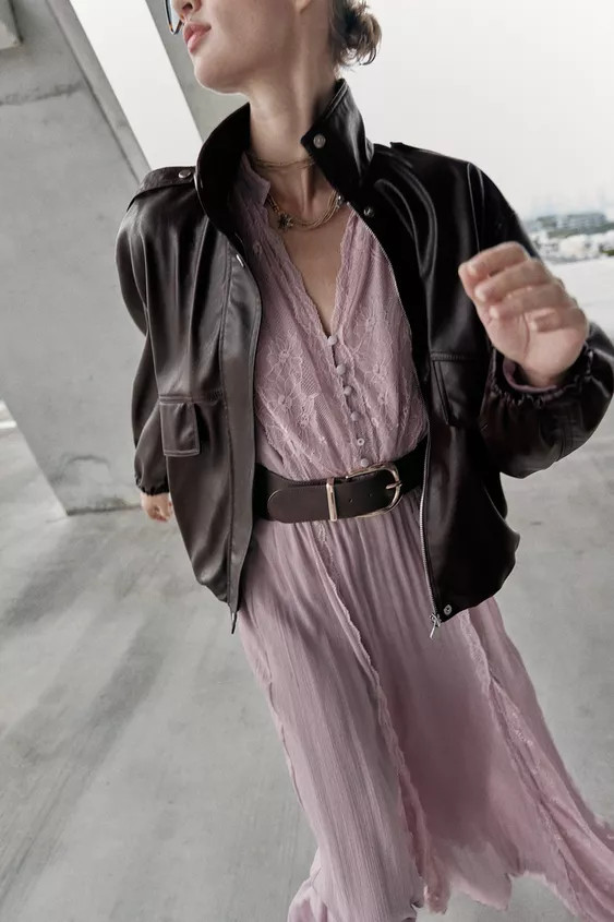 FAUX LEATHER BOMBER JACKET | Zara US