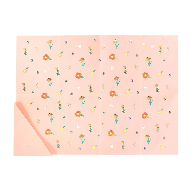 Austin Baby Collection Silicone Foldable Placemat - Wildflower Ripe Peach | Target