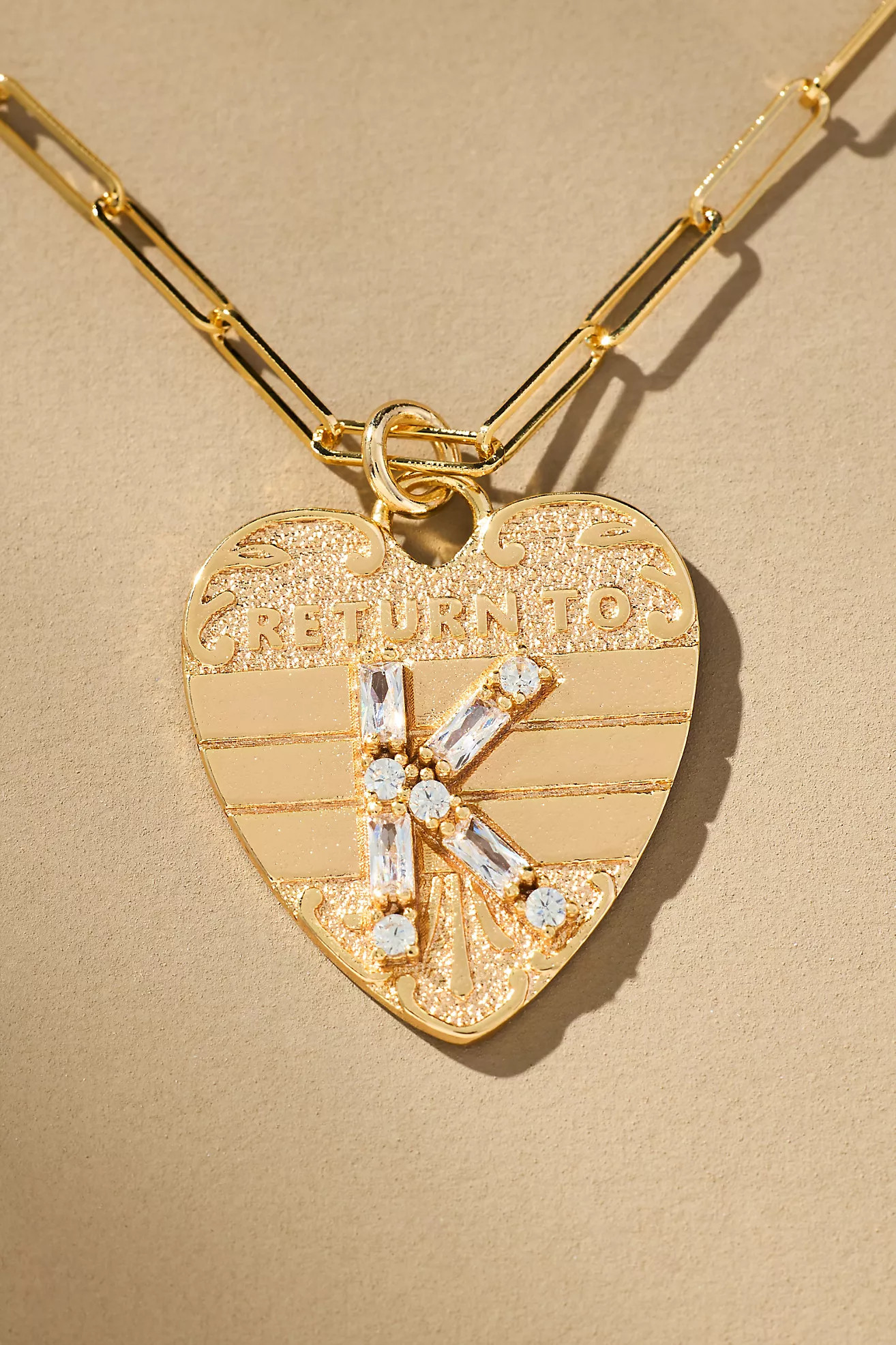 Monogram Heart Charm Necklace | Anthropologie (US)