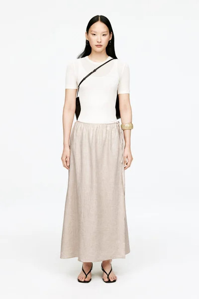 Linen Wrap Skirt – Beige – Women – ARKET GB | Arket UK