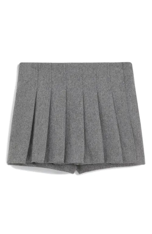 MANGO Pleated Wool Blend Miniskort in Grey at Nordstrom, Size 8 | Nordstrom