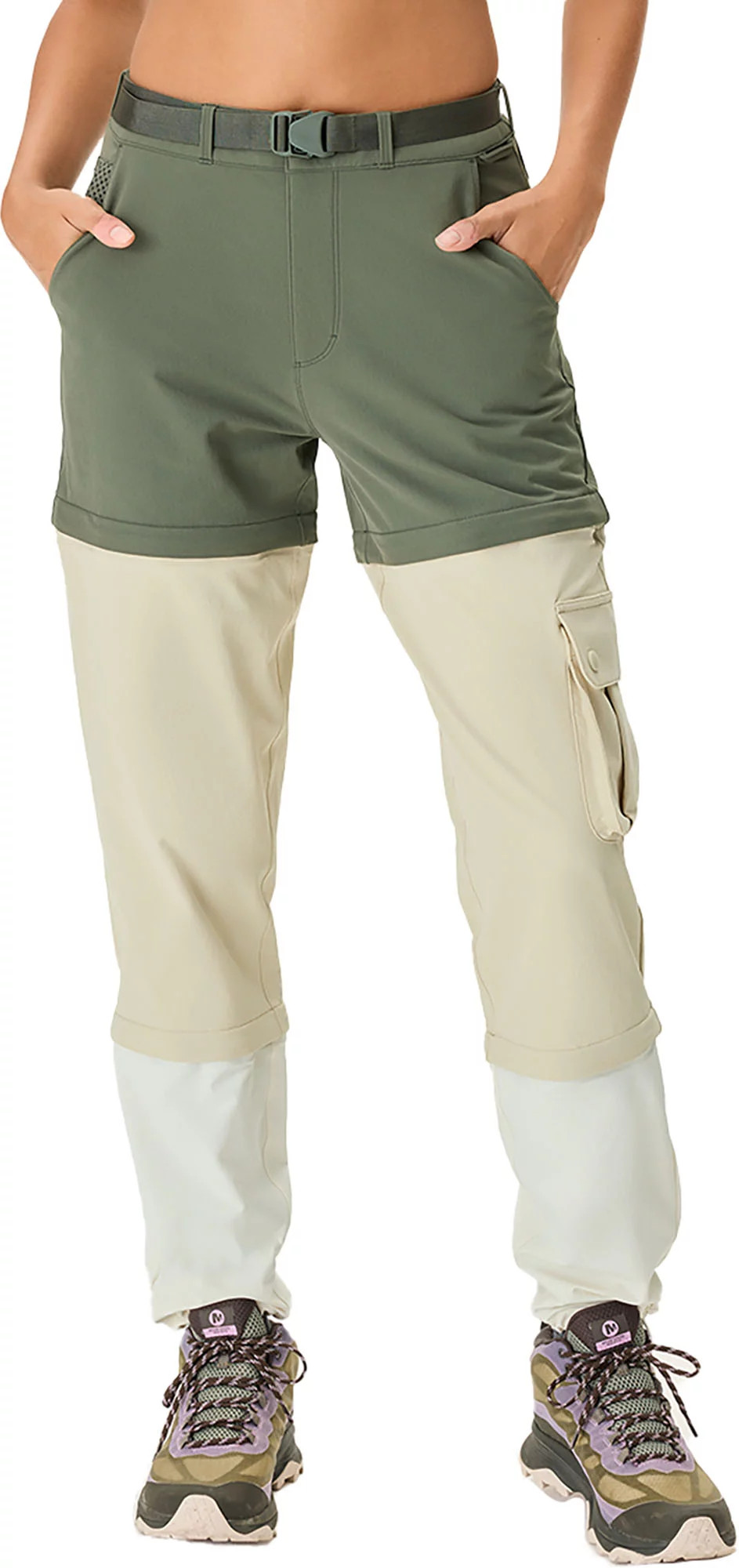 Outdoor Voices Women's Rectrek Zip-Off Pants, Medium, Tea Tree/Calcite/Mlkstn | Public Lands