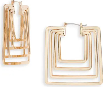 Open Edit Cascading Square Hoop Earrings | Nordstrom | Nordstrom