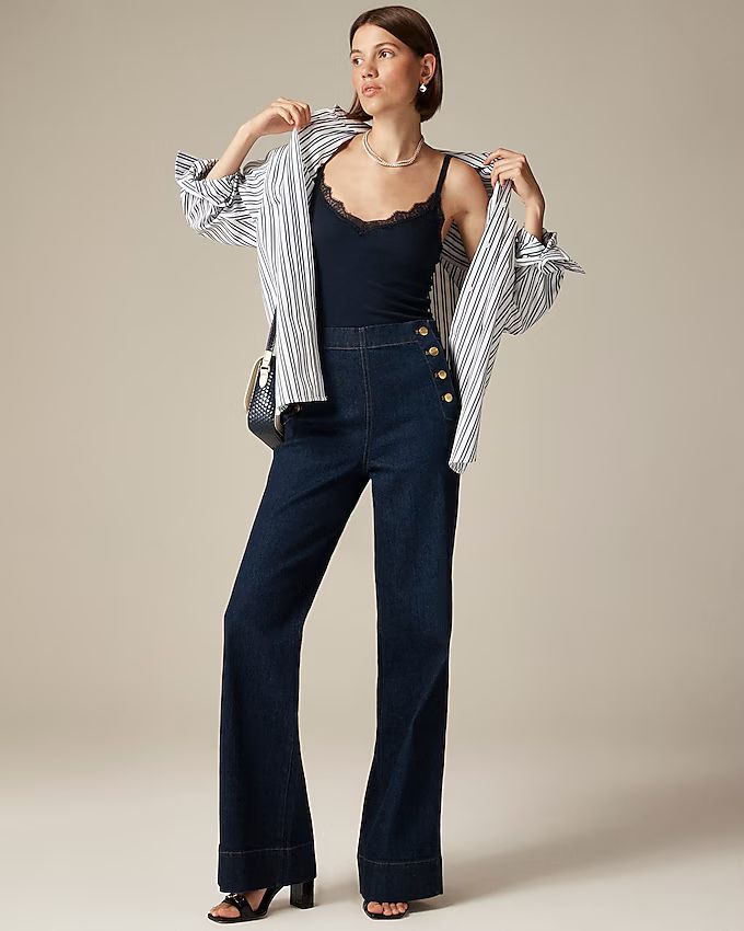 Sailor-button denim trouser in 1996 semi-stretch | J. Crew US