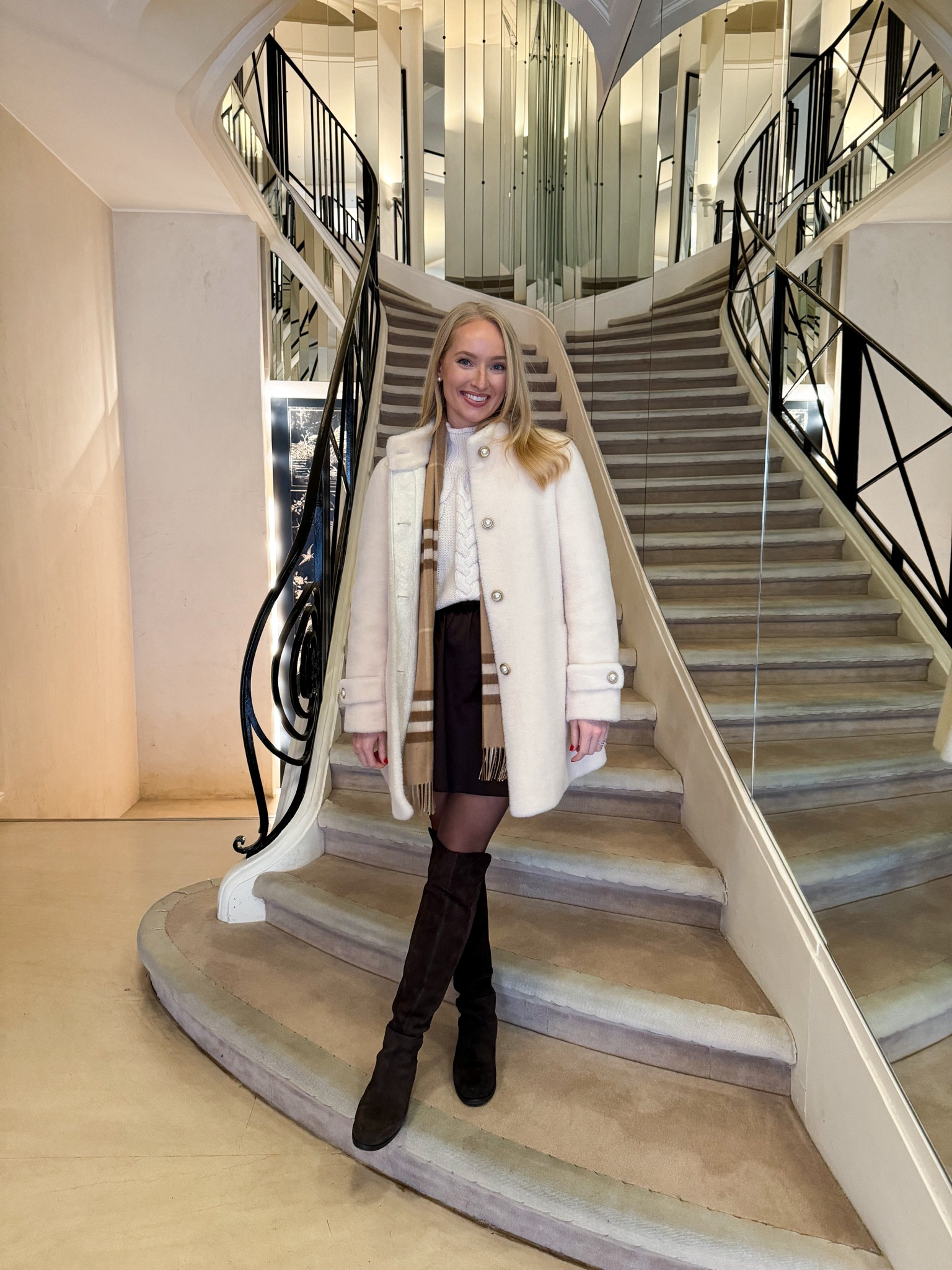 One of my favorite winter outfits so far! I wore this in Paris. These OTK boots are waterproof and comfortable for a lot of waking! I got a half size down from my normal boot size. My coat is from Santinni and I can’t link it here, but found some similar options too! 

Wearing brown tights with a brown silk skirt and cashmere sweater  

#LTKtravel #LTKeurope