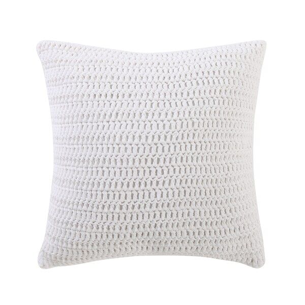 Oceanfront Resort Beach House Brights Off-white Cotton 16-inch Square Knit Decorative Pillow | Bed Bath & Beyond