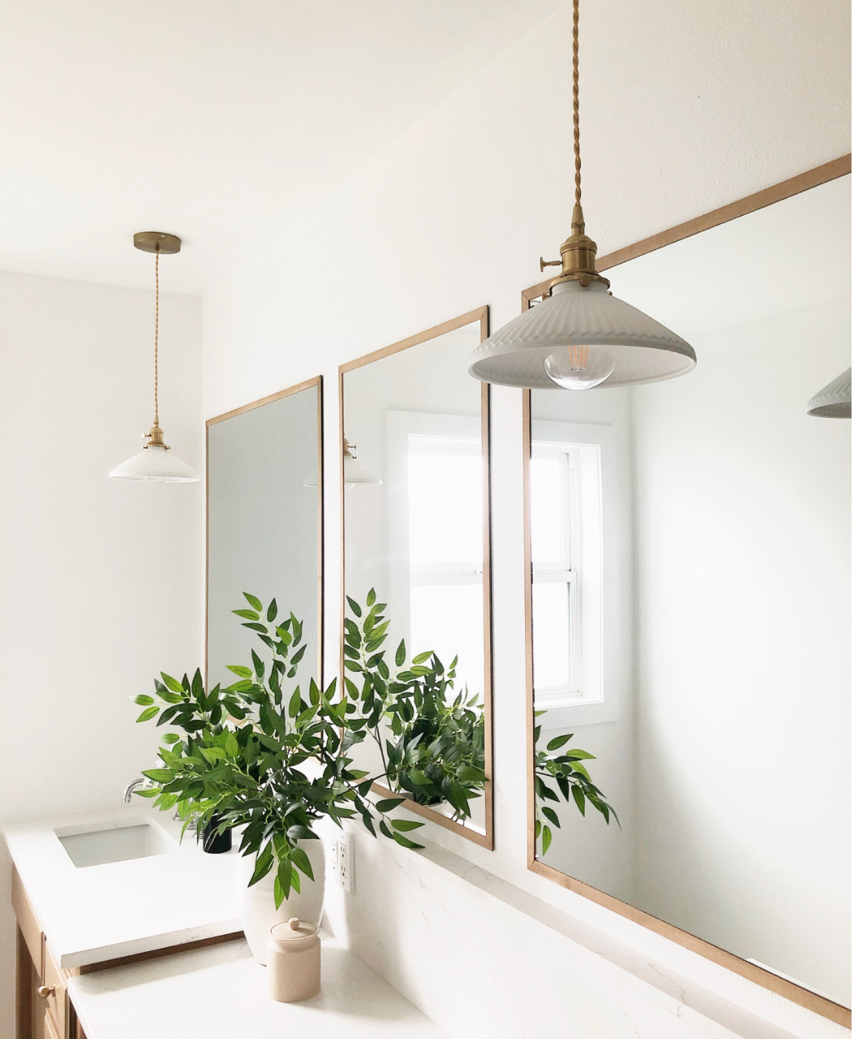 You get to see it first! Sneak peek of the master bathroom!

Pendants, bathroom pendants, white pendants, coastal pendants, bathroom ideas, bathroom designs, greenery, stems, faux stems, coastal homes, coastal bathrooms, european bathrooms, home design, interior designer, bathroom decor, bathroom remodel 

#LTKFind #LTKhome #LTKstyletip