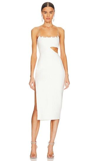 Charlotte Midi Dress in White | Revolve Clothing (Global)