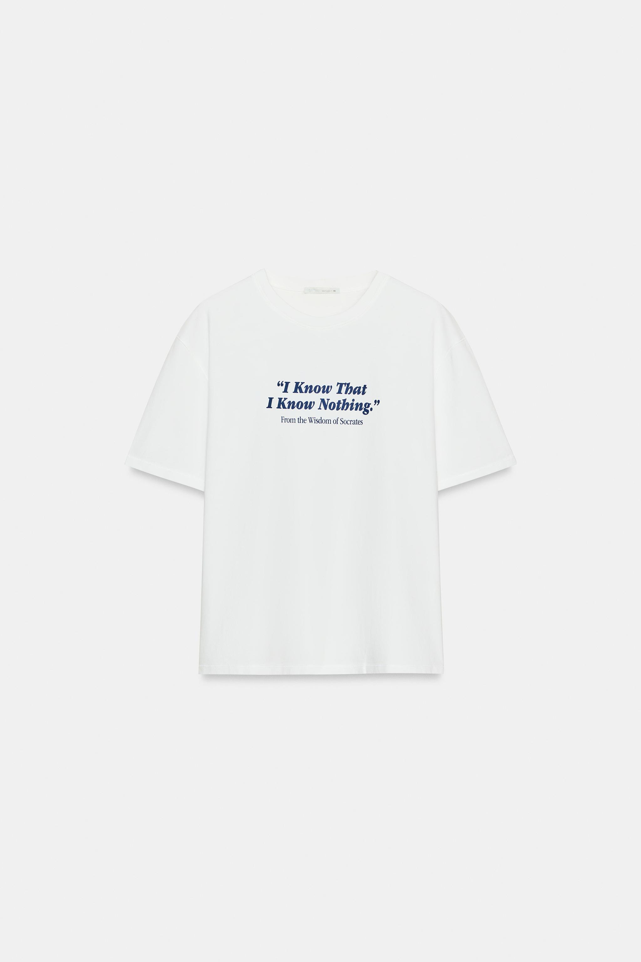 SHORT SLEEVE TEXT T-SHIRT | Zara US