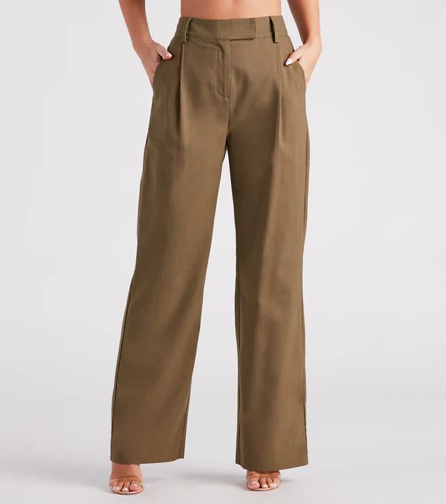 Make The Shift Linen Wide-Leg Trouser Pants | Windsor Stores
