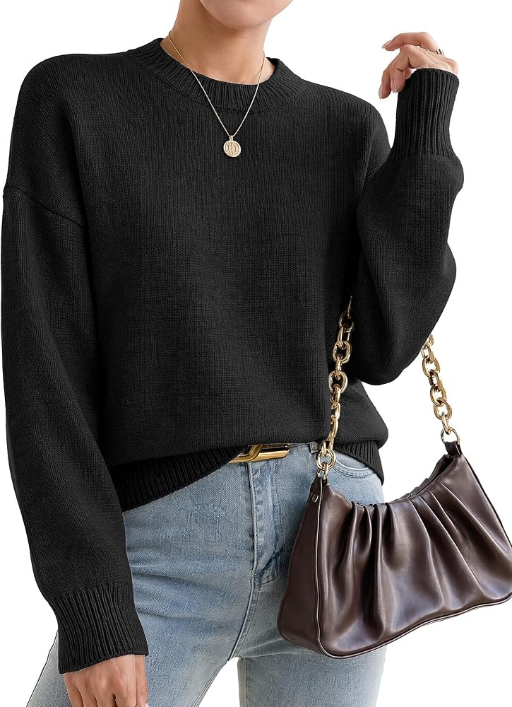 Oversized Sweaters for Women Cashmere Crewneck Pullover Sweater | Amazon (US)
