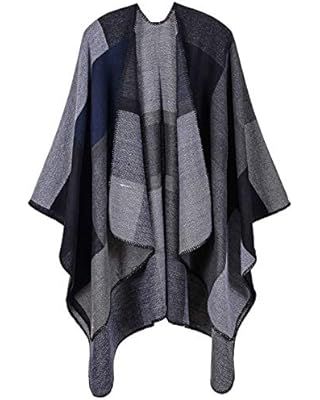 Breezy Lane Women's Shawl Wraps Poncho Sweater Open Front Cape Cardigan for Fall Winter Holiday | Amazon (US)