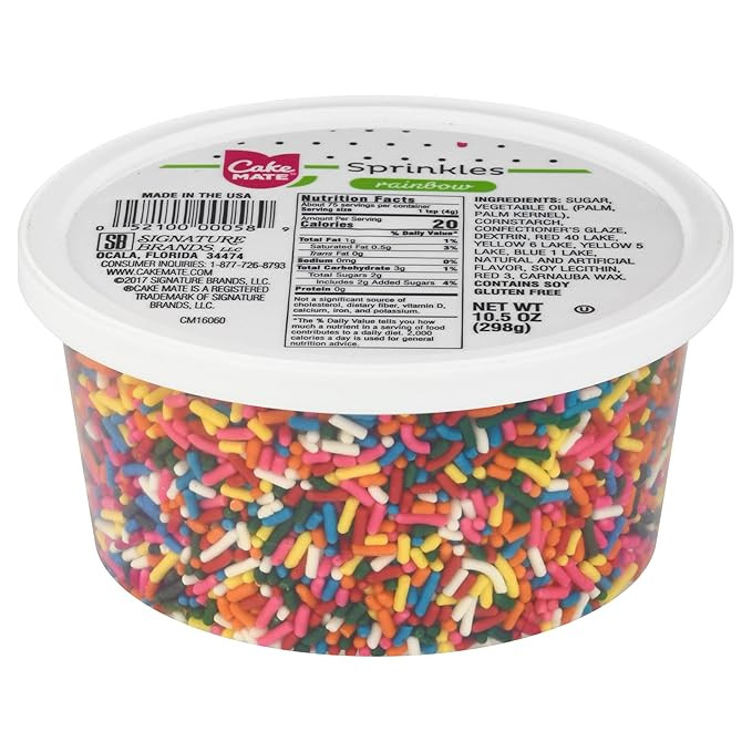 Cake Mate Christmas Rainbow Sprinkles with resealable lid - Delicious Dessert Sprinkles for Ice C... | Amazon (US)