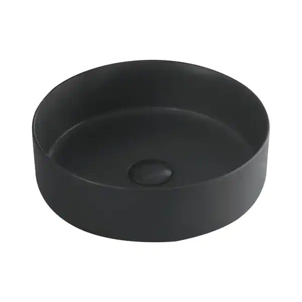 CB HOME 14" Modern Ceramic Basin Round Vessel Above Counter Sink - Black Matt | Bed Bath & Beyond