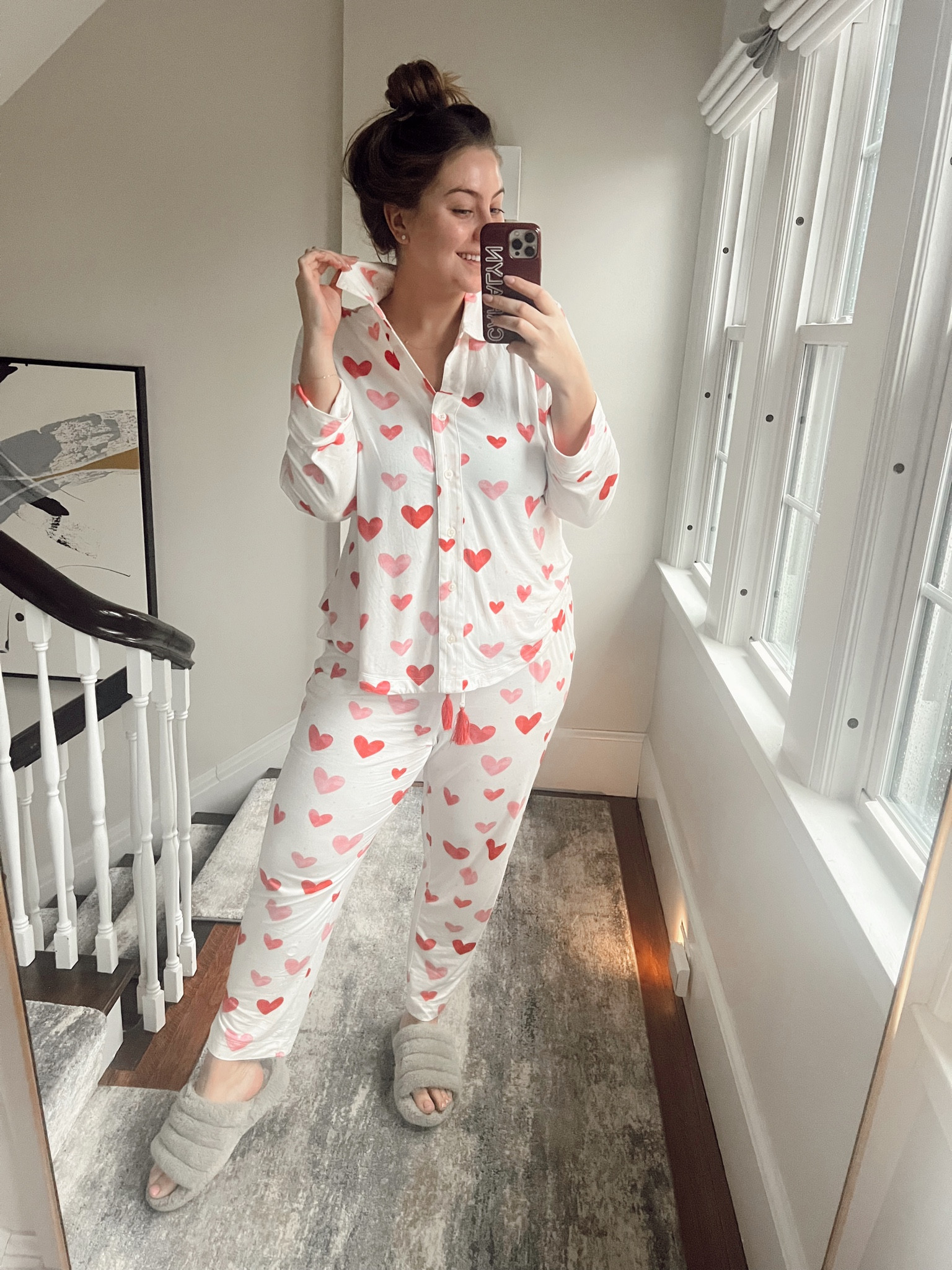 Valentine’s Day pajamas - wearing XL in top and bottom, large full cup in wire free bra 

#LTKunder50 #LTKSeasonal #LTKcurves