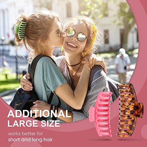 Hitituto Big Hair Claw Clips 6 Packs - 4.33 and 5.2 Inch Matte and Nonslip for Thick and Thin Lon... | Amazon (US)