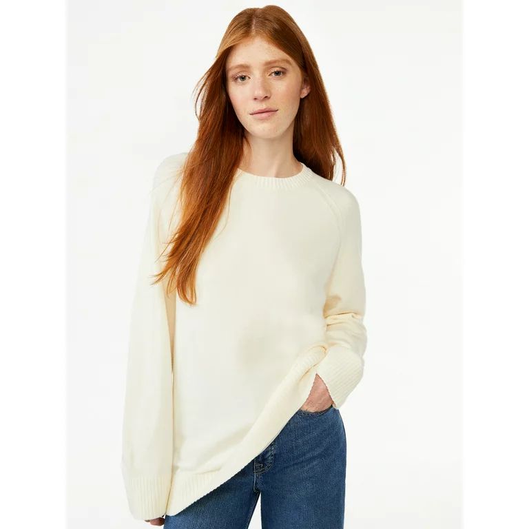Free Assembly Women's Tunic Sweater with Long Raglan Sleeves, Midweight | Walmart (US)