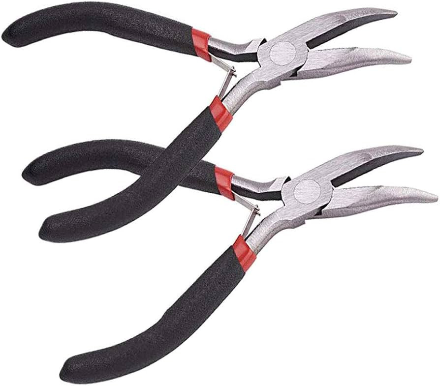 2 Pack Bent Nose Pliers for Jewelry Making Beading Repair Supplies-5 inch | Amazon (US)